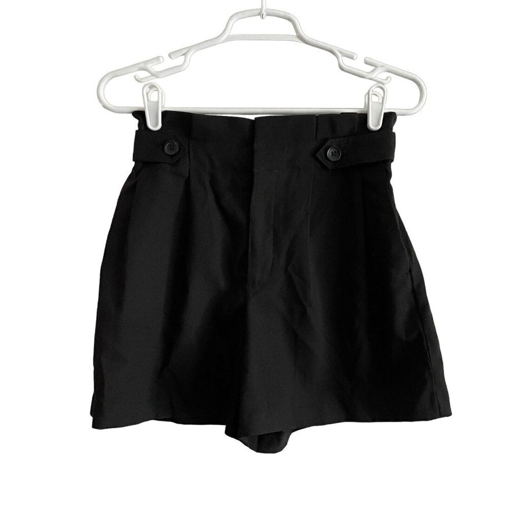 Banana Republic Factory Women 0 Black High Rise Pleated 5” Paperbag Shorts